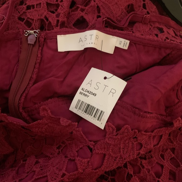 Astr Lace A Line Midi Dress Berry Red - Picture 8 of 10